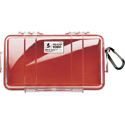 Pelican 1060 Micro Case - Clear With Red