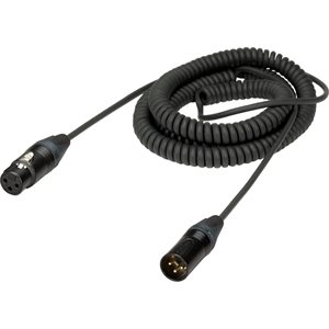 AMBIENT Coiled microphone cable mono XLR3F to XLR3M, 60 to 260 cm
