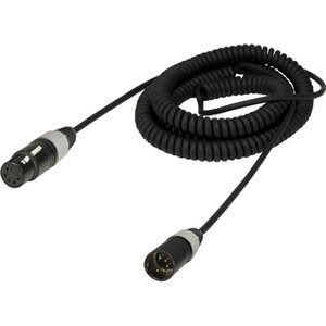 AMBIENT Coiled microphone cable stereo XLR5F to XLR5M, 80 to 300 cm