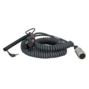 AMBIENT Coiled mixer / camera loom, 2x XLR-3F+3.5 mm TRS to Hirose-10F