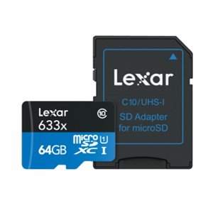LEXAR 64GB MICRO SD 633 W ADAPTOR
