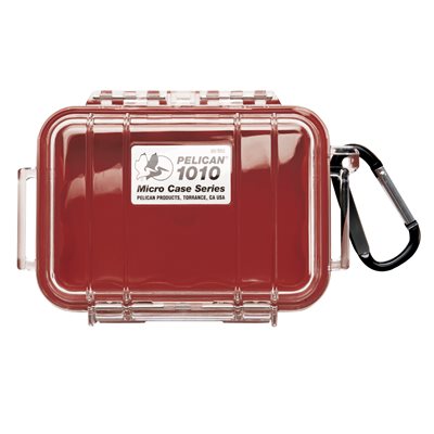 Pelican 1010 Micro Case - Clear With Red