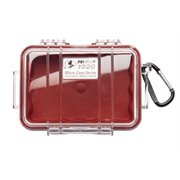 Pelican 1020 Micro Case - Clear With Red