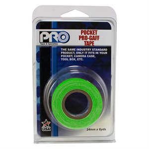Pro Tapes® Pocket Tape Fluorescent 1" Green 5.4m / 6yd -1" Core