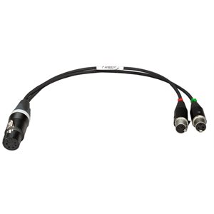 AMBIENT Stereo cable adapter, XLR-5F to 2x TA3F
