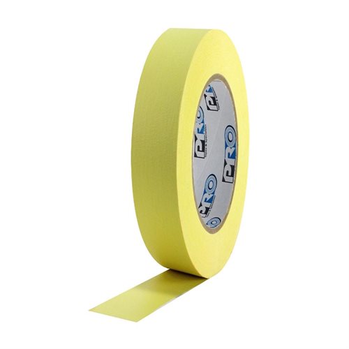 Pro Tapes® Pro 46 Yellow Colored Crepe Paper Masking Tape 1" 54m / 60yds - 3" Core